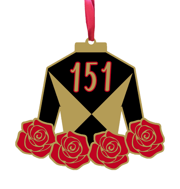Derby Silk with Roses 151 Wooden Ornament