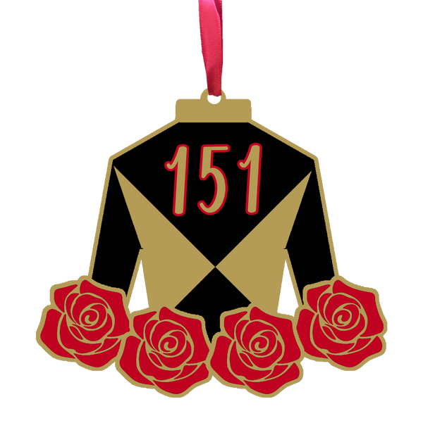 Derby 151 Silk with Roses Wooden Ornament