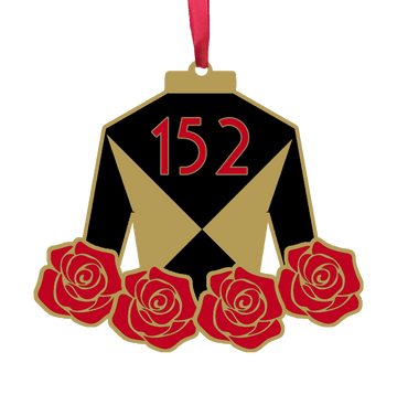 Derby Silk with Roses 152 Wooden Ornament
