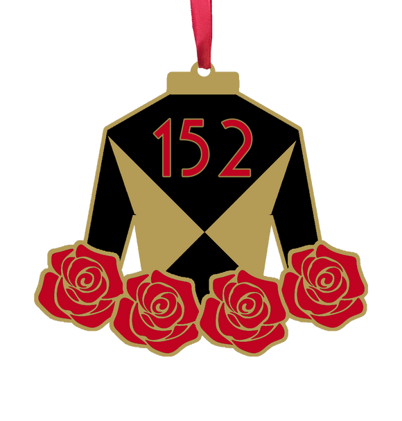 Derby Silk with Roses 152 Wooden Ornament