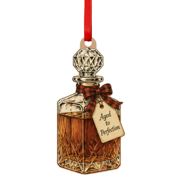 Aged to Perfection Decanter Wooden Ornament