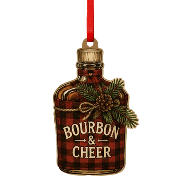 Bourbon and Cheer Wooden Ornament