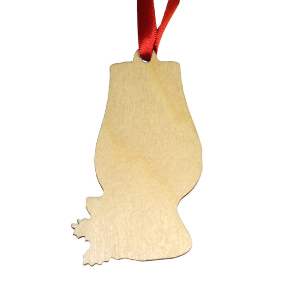 Holiday Snifter Glass Wooden Ornament