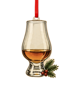 Holiday Snifter Glass Wooden Ornament