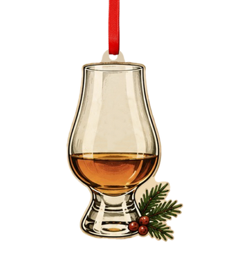 Holiday Snifter Glass Wooden Ornament