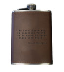 Ernest Hemingway Quote Leather Flask-1