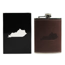 Kentucky Shape Leather Flask-2