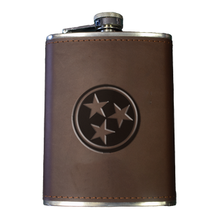 Tennessee Tri-Star Leather Flask