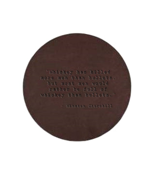 Winston Churchill Quote Leather Coaster