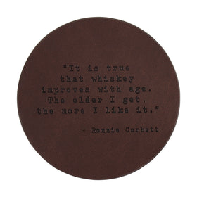 Ronnie Corbett Quote Leather Coaster