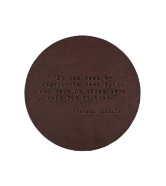 Abraham Lincoln Quote Leather Coaster
