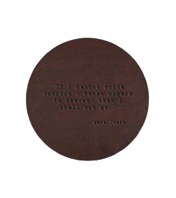 Mark Twain Quote Leather Coaster