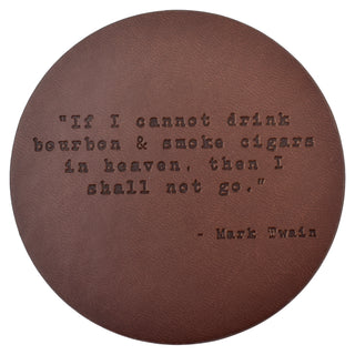 Mark Twain Quote Leather Coaster