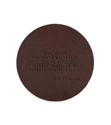 Compton Mackenzie Quote Leather Coaster
