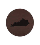Kentucky Shape Round Leather Coaster-1