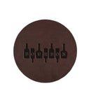 Bourbon on Bottles Round Leather Coaster-1