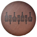 Bourbon on Bottles Round Leather Coaster-2