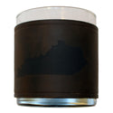 Kentucky Shape Rocks Glass with Leather Sleeve