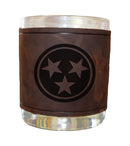 Tennessee TriStar Rocks Glass with Leather Sleeve-4