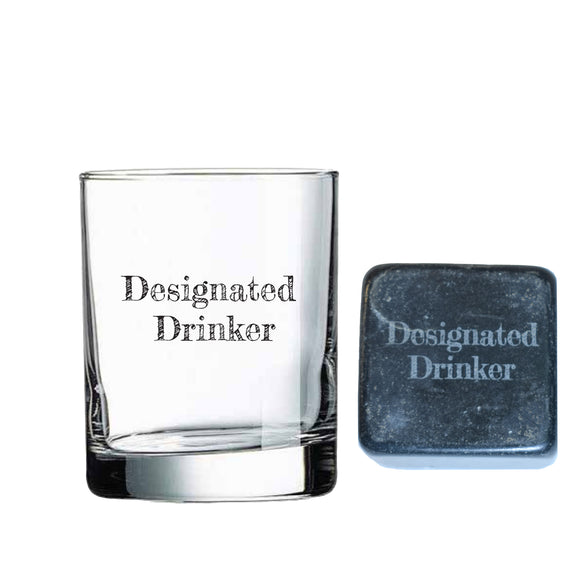 Rocks Glass and Large Whiskey Stone Gift Basket