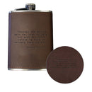 Famous Person's Quotes Leather Flask and Coaster Gift Basket-8