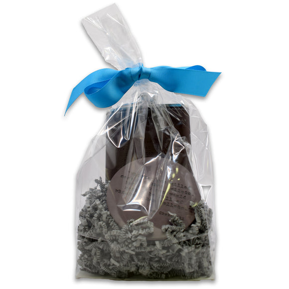 Famous Person's Quotes Leather Flask and Coaster Gift Basket