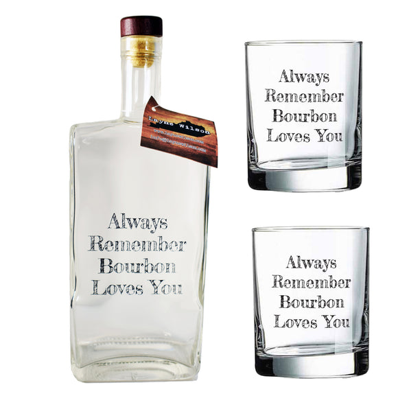 Decanter with Two Rocks Glasses Gift Basket