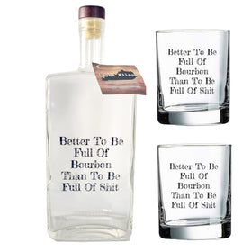 Decanter with Two Rocks Glasses Gift Basket