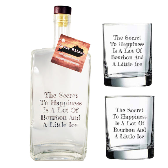 Decanter with Two Rocks Glasses Gift Basket