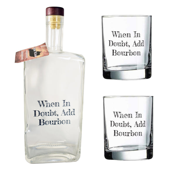 Decanter with Two Rocks Glasses Gift Basket