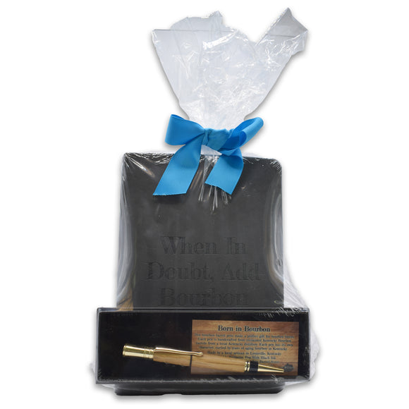 When In Doubt Add Bourbon Notebook and Bourbon Barrel Pen Gift Set