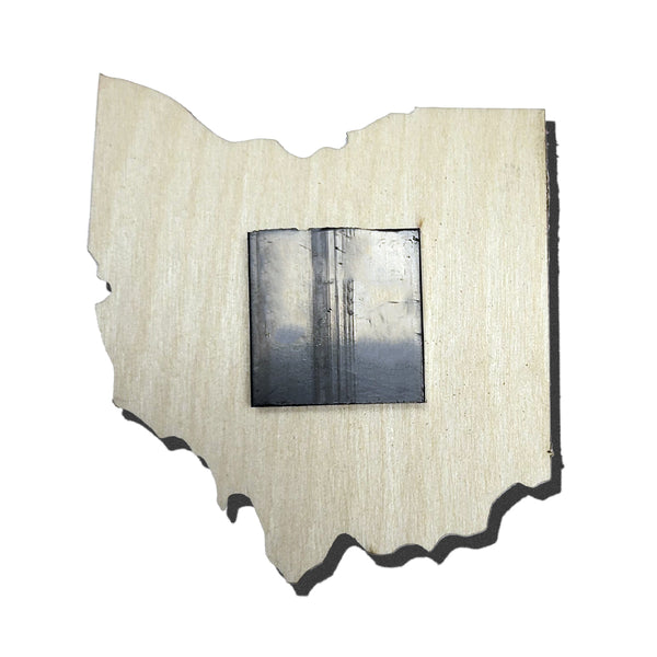 Ohio Shape Flag Wooden Magnet