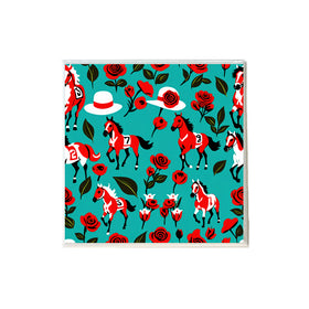 Derby Horses, Roses and Hats Ceramic Coaster