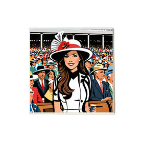 Woman in Hat at Derby Ceramic Coaster