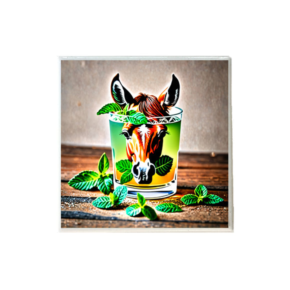 Horse in Mint Julep Ceramic Coaster