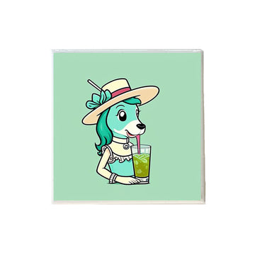 Horse Drinking Mint Julep Ceramic Coaster