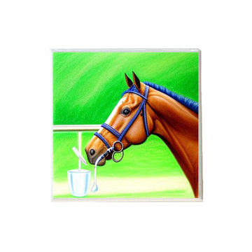 Abstract Derby Horse Ceramic Coaster