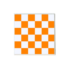 Orange and White Checkerboard Coaster