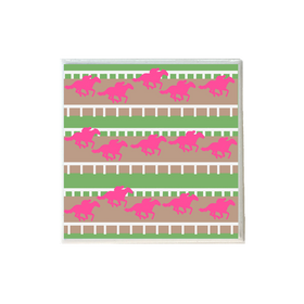 Light Pink Horses on Race Track Coaster