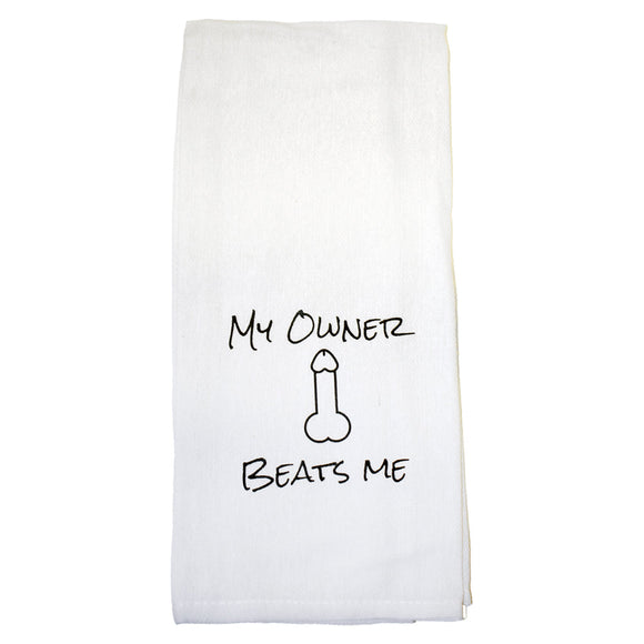 My Owner Beats Me Tea Towel