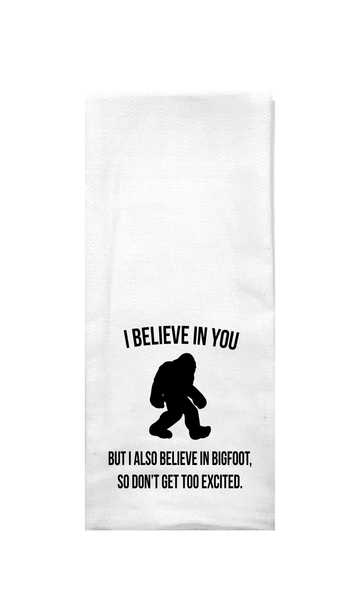 I Believe in Bigfoot Tea Towel