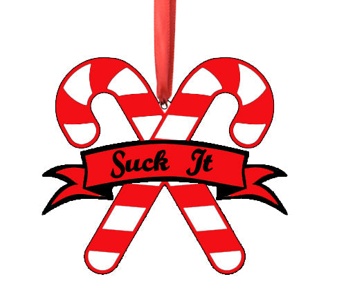 Suck It Candy Cane Ornament