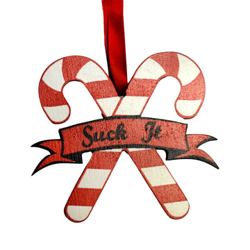 Suck It Candy Cane Ornament