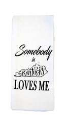 Somebody In Kentucky Loves Me Tea Towel in White-3