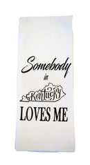 Somebody In Kentucky Loves Me Tea Towel in White-4