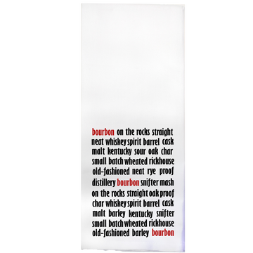 Bourbon Words Printed Color Tea Towel