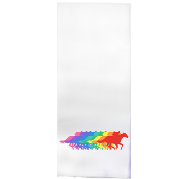 Derby Horses in Rainbow Printed Color Tea Towel