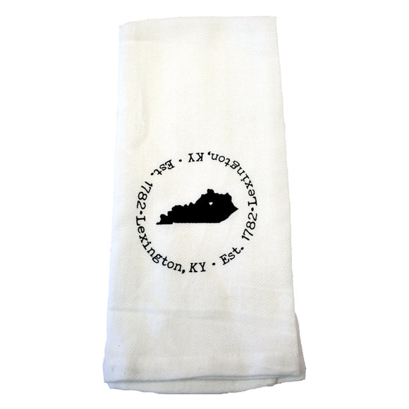 Round Lexington Kentucky City Towel