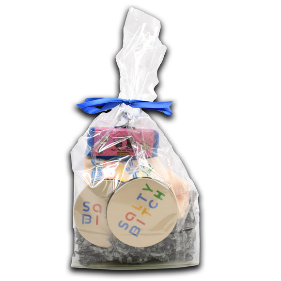 Salty Bitch Women's Socks and Car Coasters Gift Basket