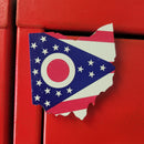 Ohio Shape Flag Wooden Magnet-3